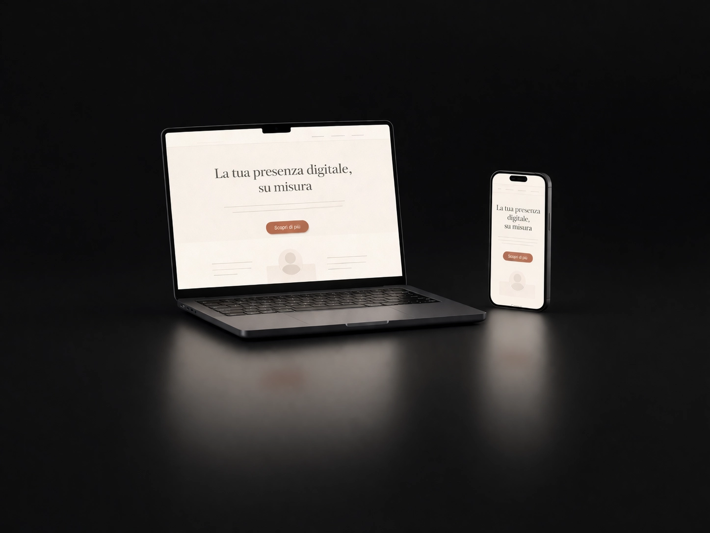 Esempio di sito professionale su laptop e smartphone